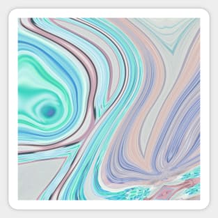 preppy abstract marble pastel purple turquoise blue mint swirls Sticker